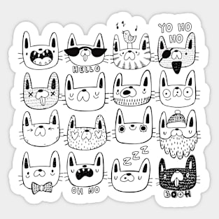 Whimsical cats Sticker